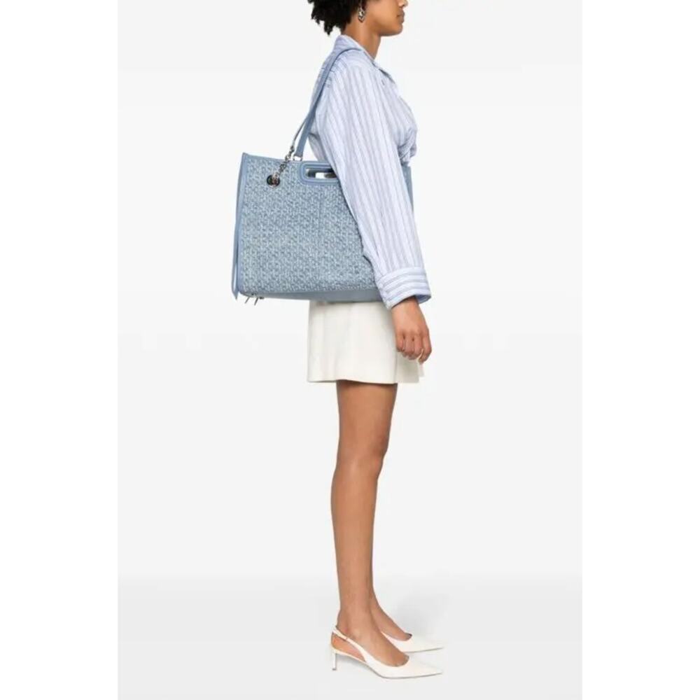 Maje rhinestone-embellished denim tote bag - Picture 2 of 10